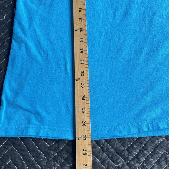 The North Face Shirt Men Large Blue Yellow Half Dome Logo Short Sleeve Exploring - Picture 10 of 10